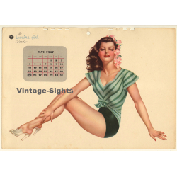 Alberto Varga: 1947 Esquire Girl Calendar: May / Pin Up (Vintage Calendar Page)