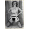 Natural Nude Curlyhead Kneeling / Suspenders - Boobs (Vintage Photo GDR ~1970s/1980s)
