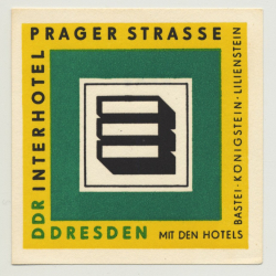 Interhotel Prager Strasse - Dresden / East Germany DDR (Vintage Luggage Label)
