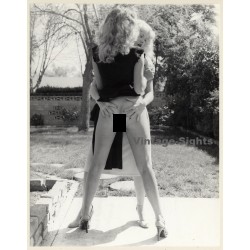 Erotic Study By L.Tiori: Blonde Female Flashing Leggy Girlfriends' Butt / Lesbian INT (Vintage Photo KORENJAK 1970s/1980s)