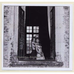 Artistic Erotic Study: 2 Topless Beauties In Finca Window (Digital Photo Print)