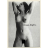Impressive Darkhaired Nude Standing (Vintage Photo ~1960s)