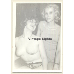 Topless Female & Blonde Girlfriend / Lesbian INT (Vintage Photo ~1950s)