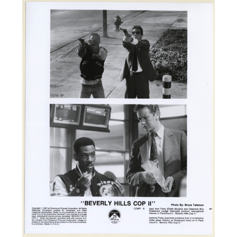 Eddie Murphy & Judge Reinhold: Beverly Hills Cop II (Vintage Movie Still Photo 1987)