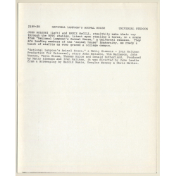 John Belushi & Bruce McGill: Nation Lampoon's Animal House (Vintage Movie Still Photo 1978)