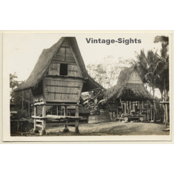 Sumatra / Indonesia: Pile Dwelling House*4 / Batak Architecture (Vintage RPPC...