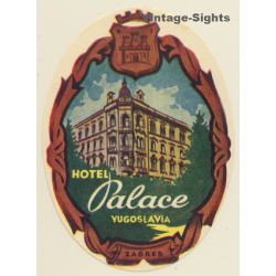 Zagreb / Croatia: Hotel Palace (Vintage Luggage Label)