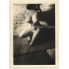 Natural Topless Female *7 / Kneeling - Boobs (Vintage Photo France ~1940s/1950s)
