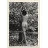 Slim Natural Nude In Garden *4 / Rear View - Butt (Vintage Photo France ~1940s/1950s)