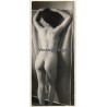Erotic Study Of Natural Brunette Nude*3 / Rear View - Butt (Vintage Photo France ~1940s/1950s)