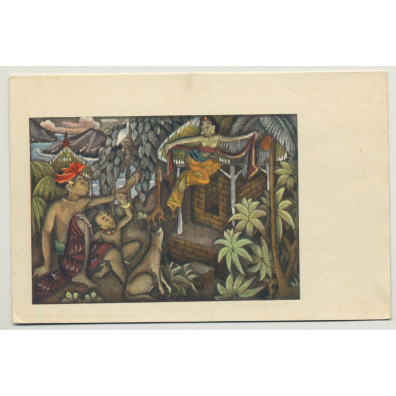 Balinese Drawing / Indonesia (Vintage Postcard: Kolff Serie C.C. 5) Balinese Drawing / Indonesia (Vintage Postcard: Kolff Serie C.C. 5)
