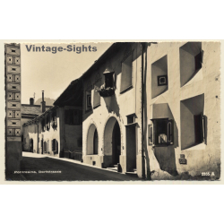 Pontresina / Switzerland: Dorfstrasse - Street View (Vintage RPPC 1965)