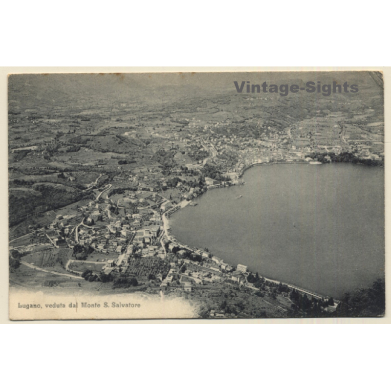 Lugano / Switzerland: Veduta Dal Monte S.Salvatore (Vintage PC 1909)