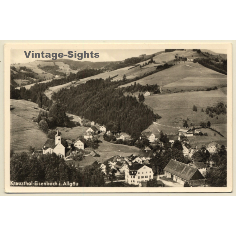 Kreuzthal-Eisenbach - Allgäu / Germany: View Over Village (Vintage RPPC 1956) Kreuzthal-Eisenbach - Allgäu / Germany: View Over Village (Vintage RPPC 1956)
