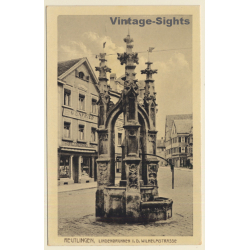Reutlingen / Germany: Lindenbrunnen - Wilhelmstrasse (Vintage PC)