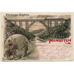 Müngsten An Der Wupper / Germany: Müngstener Brücke (Vintage PC Litho 1903)