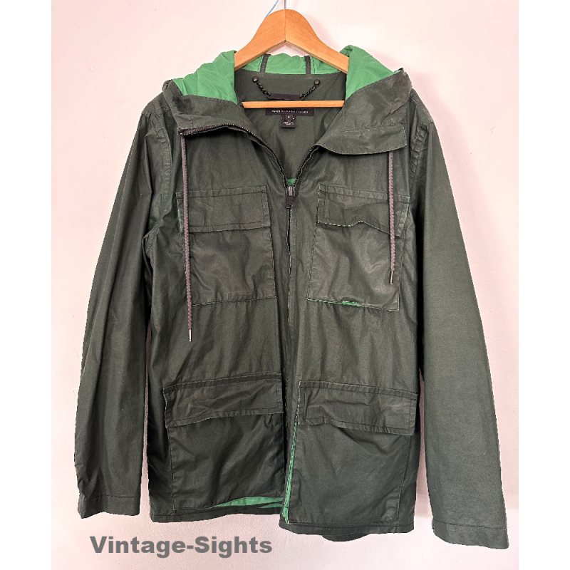 Marc By Marc Jacobs: Green Waxed Windbreaker / Rain Coat (Size M ~ 2000s) Marc By Marc Jacobs: Green Waxed Windbreaker / Rain Coat (Size M ~ 2000s)