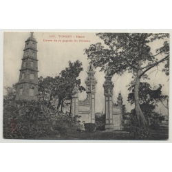 Tonkin - Hanoi / Vietnam: Entrée De La Pagode Du Pinceau (Vintage Postcard)
