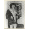 Pretty Semi Nude In Front Of Funky Wallpaper *3 / Smile (Vintage Photo GDR ~1980s)