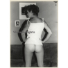 Rear View: Semi Nude Woman In Tank Top / Butt (Vintage Photo GDR ~1980s)