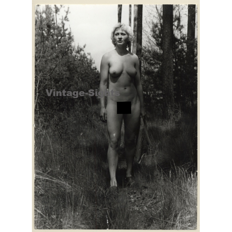 Natural Blonde Nude In Forest / Trees - Meadow (Vintage Photo GDR ~1980s)