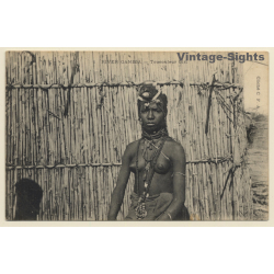 River Gambia: Toucouleur Girl / Ethnic - Risqué - Topless (Vintage PC 1900s)
