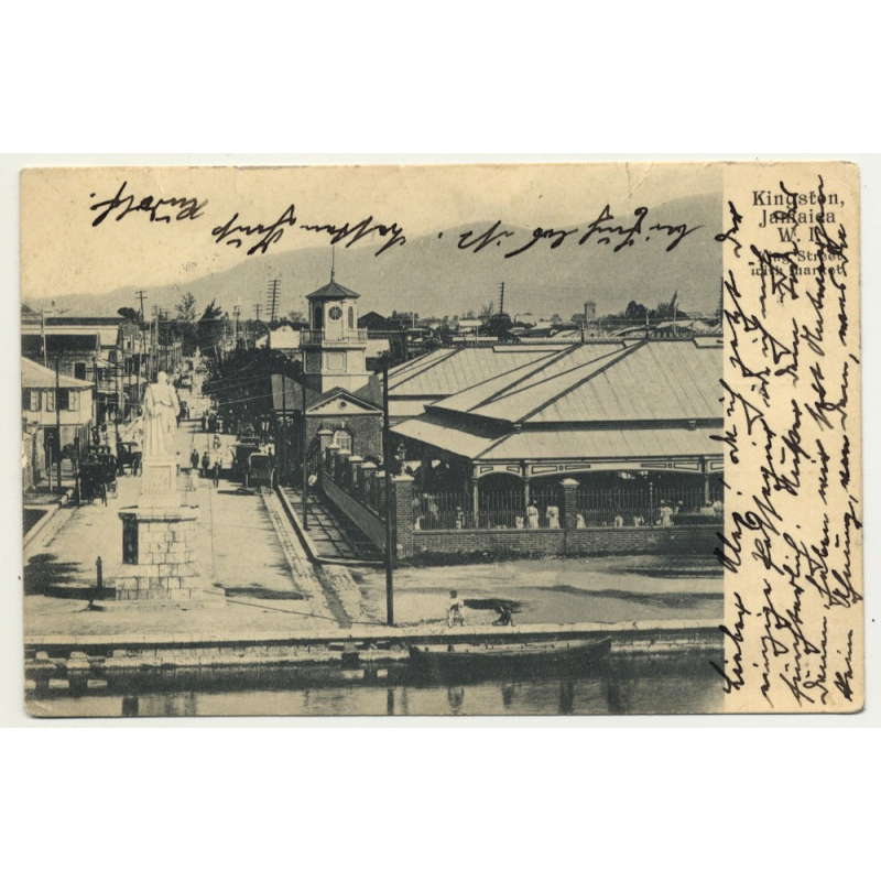 Kingston / Jamaica: King Street With Market (Vintage Postcard: 1906)