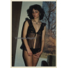Pretty Darkhaired Semi Nude In Transparent Lingerie (Vintage Photo GDR ~1980s)