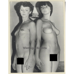 Great Take Of 2 Slim Shorthaired Nudes Standing (Vintage Photo GDR ~1980s)