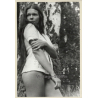 Longhaired Semi Nude Leaning Against Birch *3 (Vintage Photo GDR ~1980s)