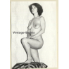Natural Brunette Nude Curlyhead Standing / Boobs (Vintage Photo GDR ~1980s)