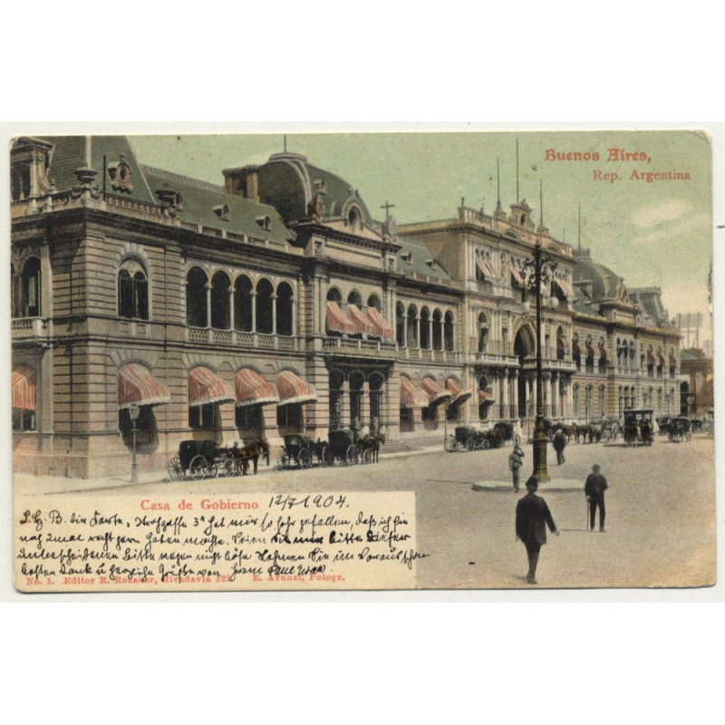 Buenos Aires / Argentina: Casa De Gobierno (Vintage Postcard: 1904)
