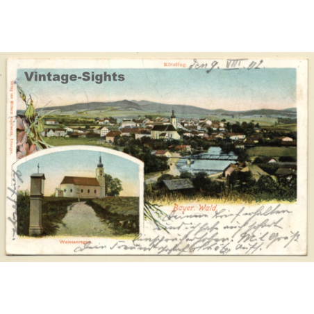 Bad Kötzting - Weissenregen / Germany: Total View - Church (Vintage PC Litho 1902)