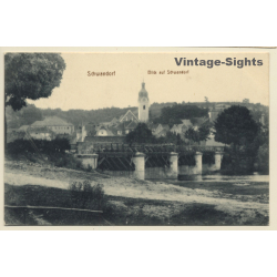 Schwandorf / Bavaria: Partial View - Church - Bridge (Vintage PC 1916)