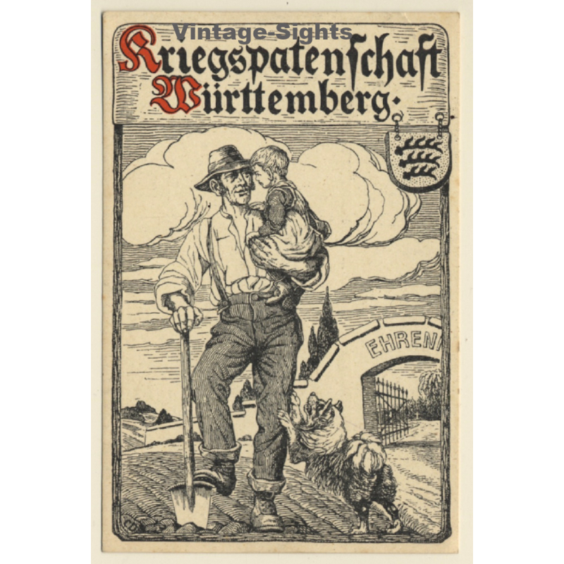 Kriegspatenschaft Württemberg / Jugendfürsorge (Vintage Artist PC 1921)