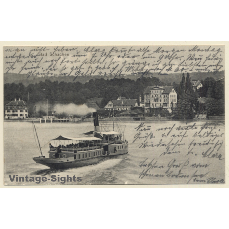 Bad Schachen / Germany: Lake Of Constance - Steamer (Vintage PC 1909) Bad Schachen / Germany: Lake Of Constance - Steamer (Vintage PC 1909)