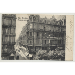 Buenos Aires / Argentina: Calle Florida Con Anzuelo (Vintage Postcard: 1908)