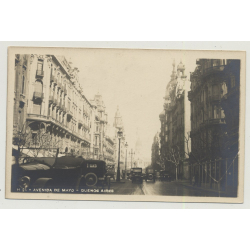 Buenos Aires / Argentina: Avenida De Mayo (Vintage Postcard B/W)