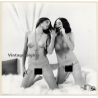 Erotic Study: 2 Slim Darkhaired Nudes Kneeling On Flocati / Lesbian INT (Vintage Photo KORENJAK 1970s/1980s)