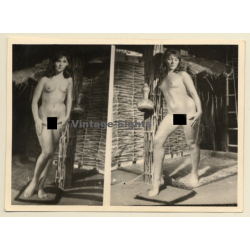 Nude Fifties Pin-Up's *3 (Vintage Dual Photo ~1950s)