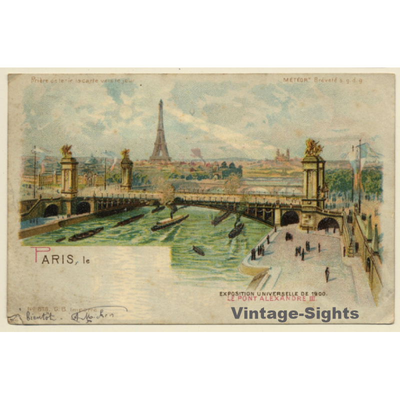 Paris / France: Le Pont Alexandre III - Exposition Universelle (Vintage PC Litho 1900)
