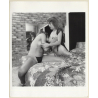 Erotic Study By T.Liori: 2 Semi Nude Blondes On Bed / Mirror - Lesbian INT (Vintage Photo KORENJAK 1970s/1980s)
