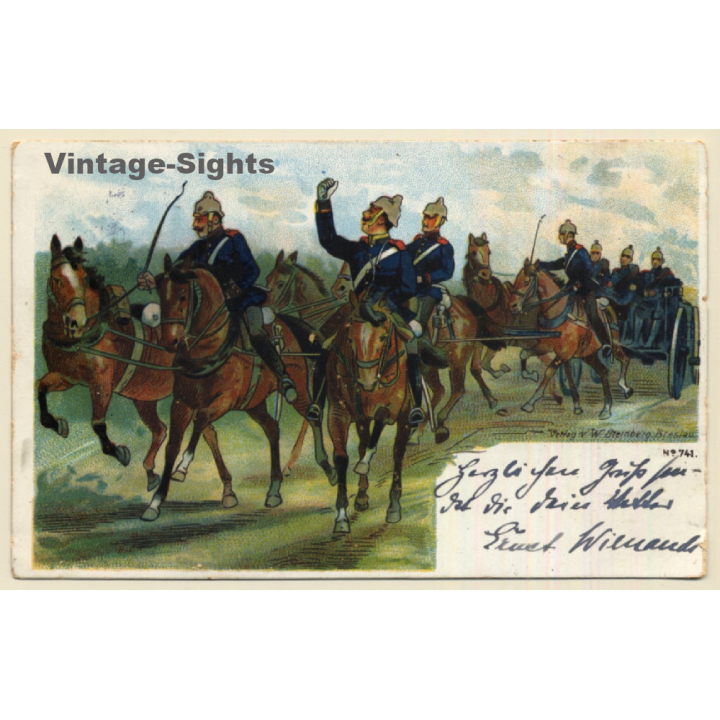 W. Steinberg / Breslau: Soldaten - Kavallerie (Vintage Artist PC Litho 1906)
