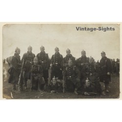 German Soldiers On Field / Uniforms - Pickelhaube (Vintage RPPC 1900s)