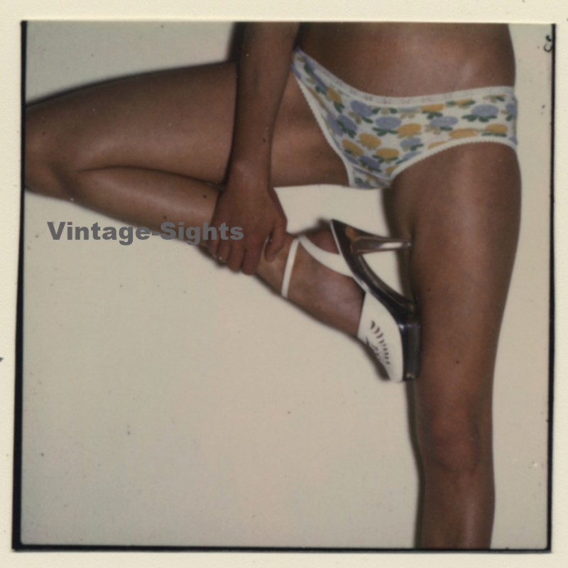 Erotic Leg Study: Slim Female In Panties / Stilettos  (Vintage Test Shot Photo WOLFGANG KLEIN 1980s)