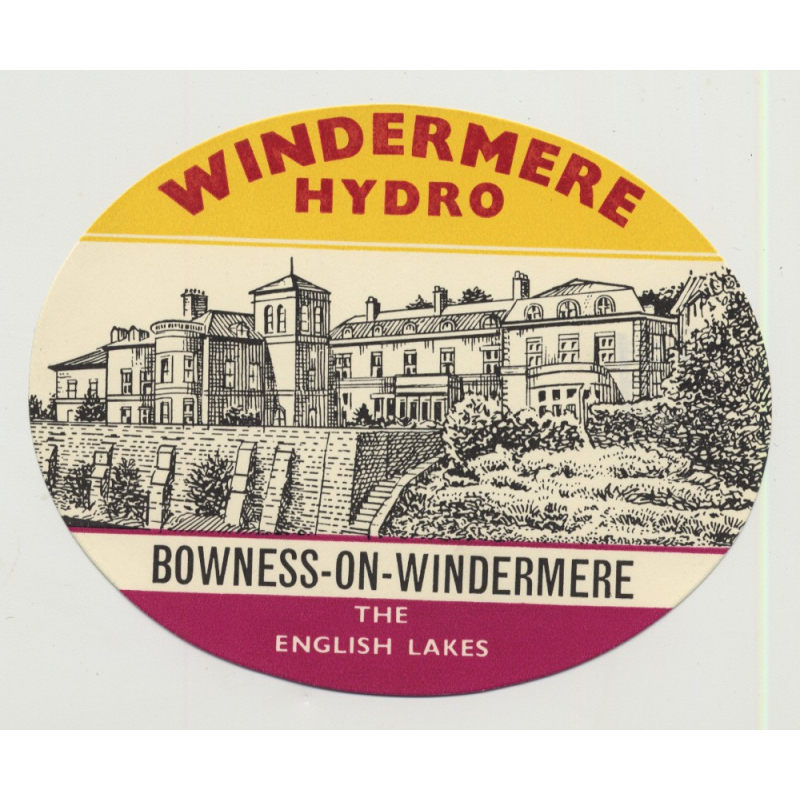 Windermere Hydro - Bowness-On-Windermere / England (Vintage Luggage Label)