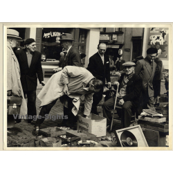 Place Jeu De Balle / Bruxelles: Fleamarket Scene - Au Puces (Large Vintage Photo ~1940s)