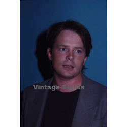 Michael J. Fox / Hollywood Actor *2 (Vintage Press Diapositive ~1980s)