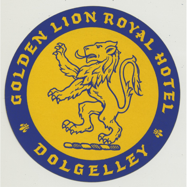 Golden Lion Royal Hotel - Dolgelley / Wales  (Vintage Luggage Label)