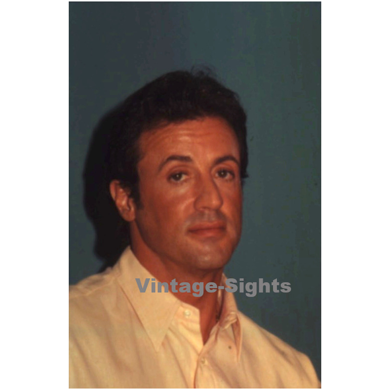Sylvester Stallone / Hollywood Actor *1 (Vintage Press Diapositive ~1980s)
